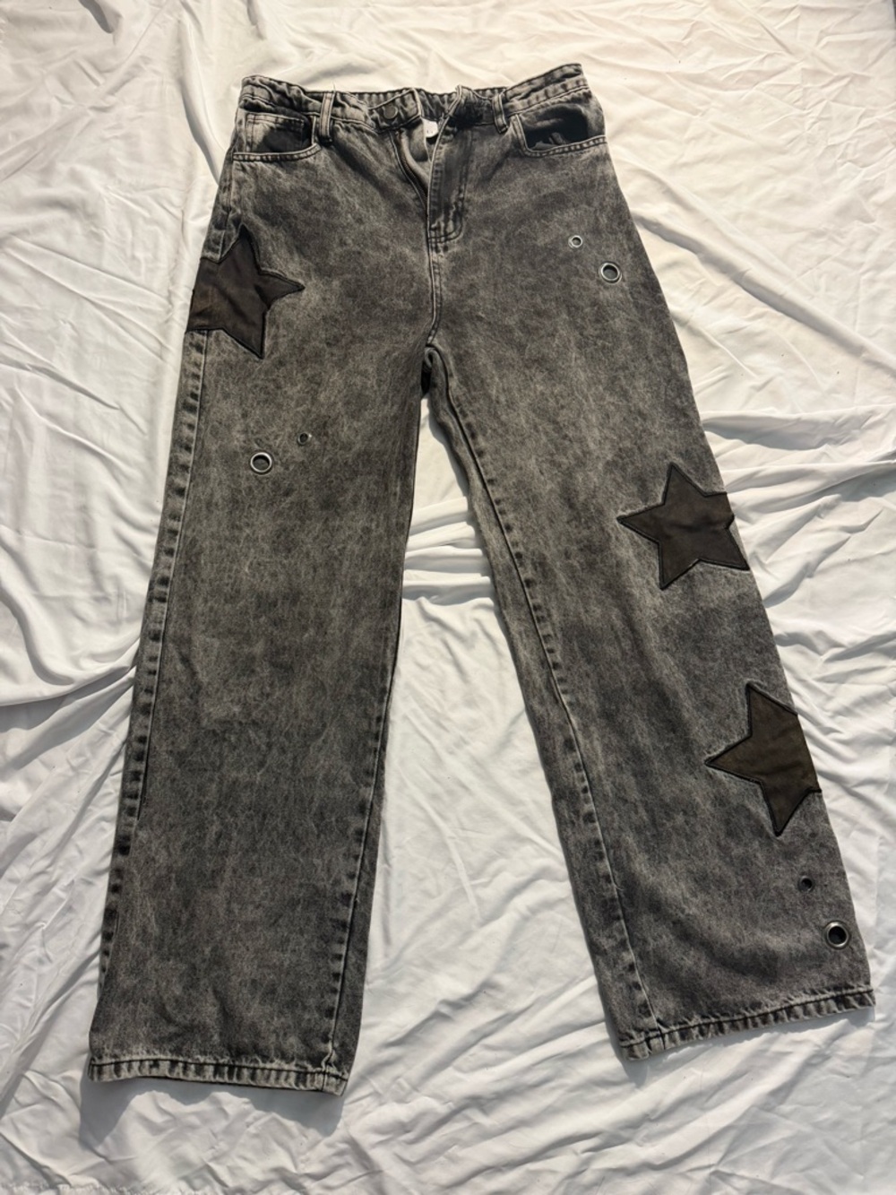 Women’s Washed Black Star Patch Jeans